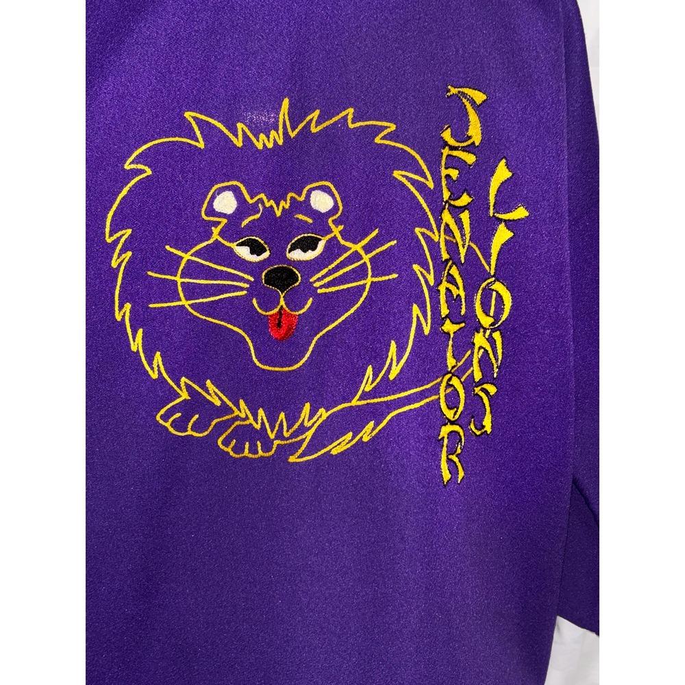 Lions Club Embroidered Robe Hand Stitched Royal Purple Vintage 1960s